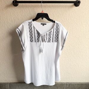 Adrianna Papell Embroidered Blouse